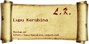 Lupu Kerubina névjegykártya